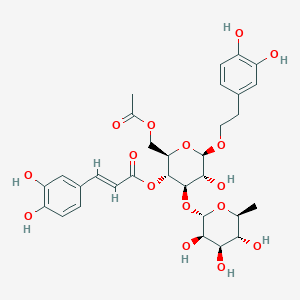 molecular formula C31H38O16 B3028976 [(2S,3S,4S,5S,6S)-2-(acetyloxymethyl)-6-[2-(3,4-dihydroxyphenyl)ethoxy]-5-hydroxy-4-[(2R,3S,4S,5S,6R)-3,4,5-trihydroxy-6-methyloxan-2-yl]oxyoxan-3-yl] (E)-3-(3,4-dihydroxyphenyl)prop-2-enoate CAS No. 441769-43-3