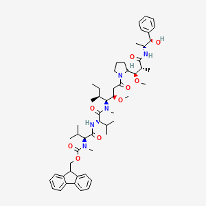 (9H-fluoren-9-yl)methyl ((S)-1-(((S)-1-(((3R,4S,5S)-1-((S)-2-((1R,2R)-3-(((1S,2R)-1-hydroxy-1-phenylpropan-2-yl)amino)-1-methoxy-2-methyl-3-oxopropyl)pyrrolidin-1-yl)-3-methoxy-5-methyl-1-oxoheptan-4-yl)(methyl)amino)-3-methyl-1-oxobutan-2-yl)amino)-3-methyl-1-oxobutan-2-yl)(methyl)carbamate