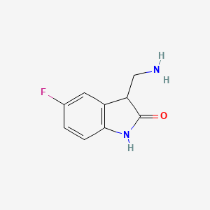 molecular formula C9H9FN2O B3029075 3-(氨甲基)-5-氟吲哚啉-2-酮 CAS No. 518066-41-6