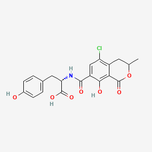 molecular formula C20H18ClNO7 B3029110 N-((5-Chloro-8-hydroxy-3-methyl-1-oxo-7-isochromanyl)carbonyl)tyrosine CAS No. 53011-67-9