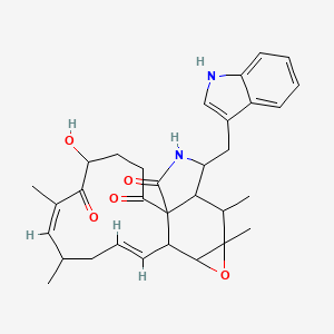 molecular formula C32H38N2O5 B3029158 (7Z,11E)-5-Hydroxy-19-(1H-indol-3-ylmethyl)-7,9,16,17-tetramethyl-15-oxa-20-azatetracyclo[11.8.0.01,18.014,16]henicosa-7,11-diene-2,6,21-trione CAS No. 55945-75-0