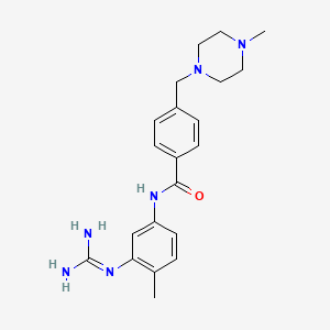 molecular formula C21H28N6O B3029209 N-(3-Guanidino-4-methylphenyl)-4-(methylpiperazine-1-YL-methyl)benzamide CAS No. 581076-65-5