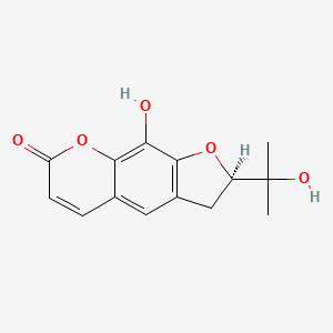 molecular formula C14H14O5 B3029524 Qianhucoumarin G 