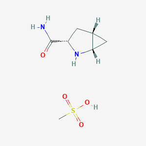molecular formula C7H14N2O4S B3029574 (1S,3S,5S)-2-Azabicyclo[3.1.0]hexane-3-carboxamide methanesulfonate CAS No. 709031-45-8