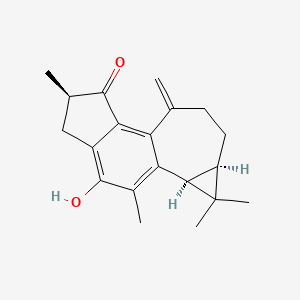 molecular formula C20H24O2 B3029584 (4R,10S,12R)-7-Hydroxy-4,8,11,11-tetramethyl-15-methylidenetetracyclo[7.6.0.02,6.010,12]pentadeca-1,6,8-trien-3-one CAS No. 71386-38-4