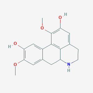 molecular formula C18H19NO4 B3029609 5,16-dimethoxy-10-azatetracyclo[7.7.1.0(2),?.0(1)(3),(1)?]heptadeca-1(16),2(7),3,5,13(17),14-hexaene-4,15-diol CAS No. 72361-67-2