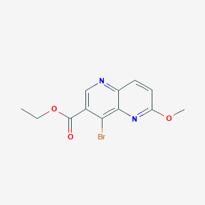 molecular formula C12H11BrN2O3 B3029614 4-溴-6-甲氧基-1,5-萘啶-3-羧酸乙酯 CAS No. 724788-64-1