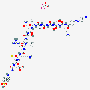 molecular formula C97H142F3N25O26S2 B3029632 Dabcyl-ktsavlqsgfrkme-edans CAS No. 730985-86-1