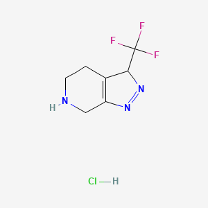 molecular formula C7H9ClF3N3 B3029638 3-(Trifluoromethyl)-4,5,6,7-tetrahydro-3H-pyrazolo[3,4-c]pyridine hydrochloride CAS No. 733757-88-5