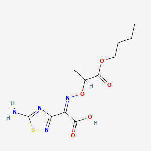 molecular formula C11H16N4O5S B3029711 2-(5-Amino-1,2,4-thiadiazol-3-yl)-2-(((1-butoxy-1-oxopropan-2-yl)oxy)imino)acetic acid CAS No. 76028-96-1