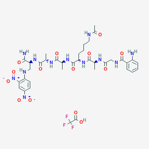 molecular formula C37H49F3N12O14 B3029716 Abz-Gly-Ala-Lys(Ac)-Ala-Ala-Dap(Dnp)-NH2 Trifluoroacetate CAS No. 761443-02-1