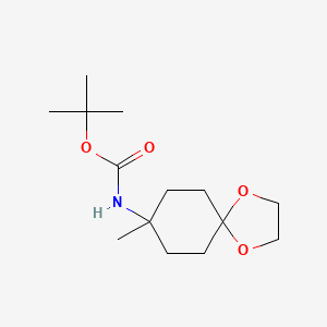 molecular formula C14H25NO4 B3029813 tert-butyl (8-Methyl-1,4-dioxaspiro[4.5]decan-8-yl)carbaMate CAS No. 792913-82-7