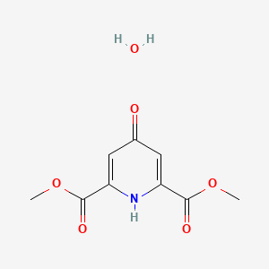 molecular formula C9H11NO6 B3030021 Dimethyl 4-Hydroxy-2,6-pyridinedicarboxylate monohydrate CAS No. 855740-52-2