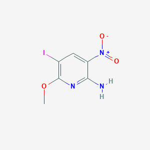 molecular formula C6H6IN3O3 B3030118 5-Iodo-6-methoxy-3-nitropyridin-2-amine CAS No. 868539-54-2