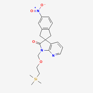 5-nitro-1'-((2-(trimethylsilyl)ethoxy)methyl)-1,3-dihydrospiro[indene-2,3'-pyrrolo[2,3-b]pyridin]-2'(1'H)-one