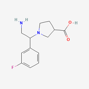 molecular formula C13H17FN2O2 B3030285 1-[2-Amino-1-(3-fluoro-phenyl)-ethyl]-pyrrolidine-3-carboxylic acid CAS No. 886363-93-5