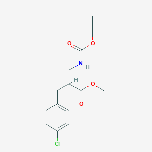 molecular formula C16H22ClNO4 B3030295 Methyl 3-((tert-butoxycarbonyl)amino)-2-(4-chlorobenzyl)propanoate CAS No. 886366-43-4