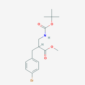 molecular formula C16H22BrNO4 B3030296 Methyl 2-(4-bromobenzyl)-3-((tert-butoxycarbonyl)amino)propanoate CAS No. 886366-46-7