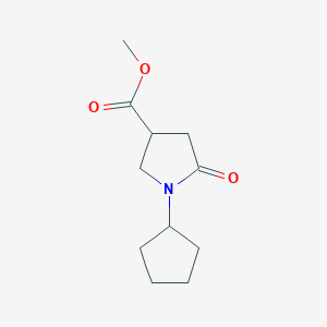 molecular formula C11H17NO3 B3030371 Methyl 1-cyclopentyl-5-oxopyrrolidine-3-carboxylate CAS No. 893750-50-0