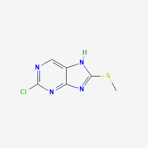 molecular formula C6H5ClN4S B3030383 2-Chloro-8-(methylthio)-7H-purine CAS No. 89581-80-6