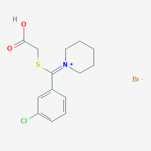 molecular formula C14H17BrClNO2S B3030408 2-[(3-Chlorophenyl)-piperidin-1-ium-1-ylidenemethyl]sulfanylacetic acid;bromide CAS No. 9013-20-1