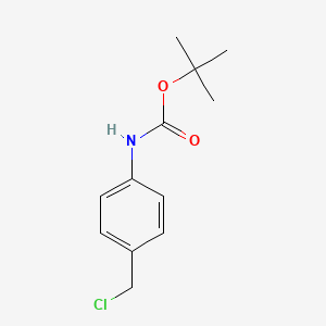 molecular formula C12H16ClNO2 B3030538 tert-Butyl (4-(chloromethyl)phenyl)carbamate CAS No. 916578-53-5
