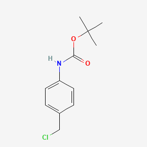 molecular formula C12H16ClNO2 B3030538 叔丁基（4-（氯甲基）苯基）氨基甲酸酯 CAS No. 916578-53-5