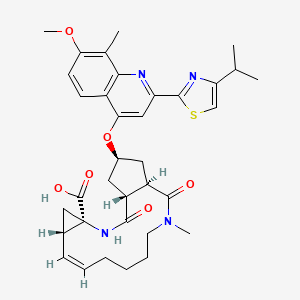 (2R,3aR,10Z,11aS,12aR,14aR)-2,3,3a,4,5,6,7,8,9,11a,12,13,14,14a-Tetradecahydro-2-[[7-methoxy-8-methyl-2-[4-(1-methylethyl)-2-thiazolyl]-4-quinolinyl]oxy]-5-methyl-4,14-dioxocyclopenta[c]cyclopropa[g][1,6]diazacyclotetradecine-12a(1H)-carboxylic acid
