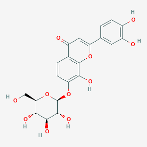 2-(3,4-Dihydroxyphenyl)-8-hydroxy-7-(((2S,3R,4S,5S,6R)-3,4,5-trihydroxy-6-(hydroxymethyl)tetrahydro-2H-pyran-2-yl)oxy)-4H-chromen-4-one