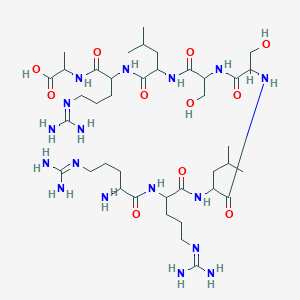 2-[[2-[[2-[[2-[[2-[[2-[[2-[[2-Amino-5-(diaminomethylideneamino)pentanoyl]amino]-5-(diaminomethylideneamino)pentanoyl]amino]-4-methylpentanoyl]amino]-3-hydroxypropanoyl]amino]-3-hydroxypropanoyl]amino]-4-methylpentanoyl]amino]-5-(diaminomethylideneamino)pentanoyl]amino]propanoic acid