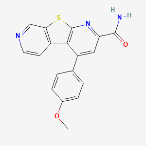 molecular formula C18H13N3O2S B3030672 13-(4-methoxyphenyl)-8-thia-5,10-diazatricyclo[7.4.0.02,7]trideca-1(9),2(7),3,5,10,12-hexaene-11-carboxamide CAS No. 942135-14-0