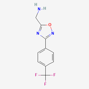 molecular formula C10H8F3N3O B3030713 {3-[4-(Trifluoromethyl)phenyl]-1,2,4-oxadiazol-5-yl}methanamine CAS No. 944905-96-8