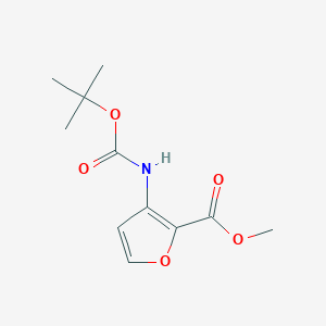 molecular formula C11H15NO5 B3030778 Methyl 3-((tert-butoxycarbonyl)amino)furan-2-carboxylate CAS No. 956034-03-0