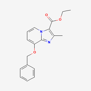 molecular formula C18H18N2O3 B3030827 Ethyl 8-(benzyloxy)-2-methylimidazo[1,2-A]pyridine-3-carboxylate CAS No. 96428-50-1