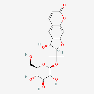 (2R,3R)-3-Hydroxy-2-[2-[(2S,3R,4S,5S,6R)-3,4,5-trihydroxy-6-(hydroxymethyl)oxan-2-yl]oxypropan-2-yl]-2,3-dihydrofuro[3,2-g]chromen-7-one