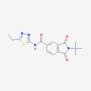 molecular formula C17H18N4O3S B303091 2-tert-butyl-N-(5-ethyl-1,3,4-thiadiazol-2-yl)-1,3-dioxo-5-isoindolinecarboxamide 