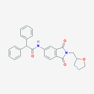 molecular formula C27H24N2O4 B303100 N-[1,3-dioxo-2-(tetrahydrofuran-2-ylmethyl)-2,3-dihydro-1H-isoindol-5-yl]-2,2-diphenylacetamide 