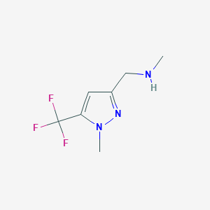 molecular formula C7H10F3N3 B3031055 Methyl{[1-methyl-5-(trifluoromethyl)pyrazol-3-yl]methyl}amine CAS No. 1345510-63-5