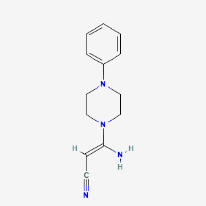 3-Amino-3-(4-phenylpiperazino)acrylonitrile