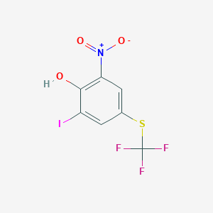 molecular formula C7H3F3INO3S B3031100 2-Iodo-6-nitro-4-[(trifluoromethyl)thio]phenol CAS No. 1440535-09-0