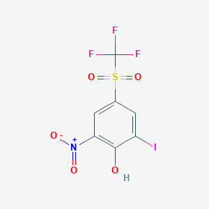 2-Iodo-6-nitro-4-[(trifluoromethyl)sulphonyl]phenol
