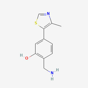 molecular formula C11H12N2OS B3031107 2-(Aminomethyl)-5-(4-methylthiazol-5-yl)phenol CAS No. 1448190-11-1