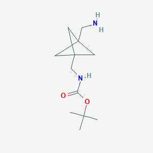 molecular formula C12H22N2O2 B3031149 tert-Butyl ((3-(aminomethyl)bicyclo[1.1.1]pentan-1-yl)methyl)carbamate CAS No. 1638768-06-5