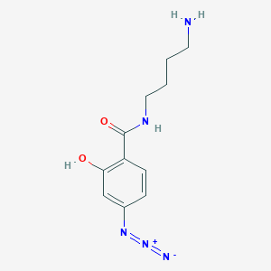 molecular formula C11H15N5O2 B3031166 Benzamide, N-(4-aminobutyl)-4-azido-2-hydroxy- CAS No. 176049-73-3