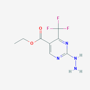 molecular formula C8H9F3N4O2 B3031194 Ethyl 2-hydrazino-4-(trifluoromethyl)pyrimidine-5-carboxylate CAS No. 188936-10-9