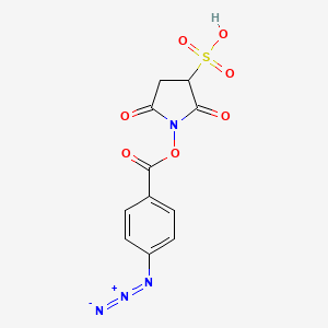 molecular formula C11H8N4O7S B3031213 Benzoic acid, 4-azido-, 2,5-dioxo-3-sulfo-1-pyrrolidinyl ester CAS No. 199804-22-3