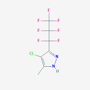 molecular formula C7H4ClF7N2 B3031320 4-chloro-3-(1,1,2,2,3,3,3-heptafluoropropyl)-5-methyl-1H-pyrazole CAS No. 247170-22-5