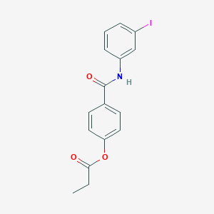 molecular formula C16H14INO3 B303134 [4-[(3-Iodophenyl)carbamoyl]phenyl] propanoate 