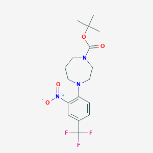 molecular formula C17H22F3N3O4 B3031395 Tert-butyl 4-[2-nitro-4-(trifluoromethyl)phenyl]-1,4-diazepane-1-carboxylate CAS No. 306934-72-5