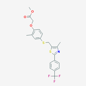 molecular formula C22H20F3NO3S2 B030314 methyl 2-[2-methyl-4-[[4-methyl-2-[4-(trifluoromethyl)phenyl]-1,3-thiazol-5-yl]methylsulfanyl]phenoxy]acetate CAS No. 317318-69-7
